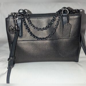 Coach Mini Borough Metallic Black Crossbody Bag. 33619